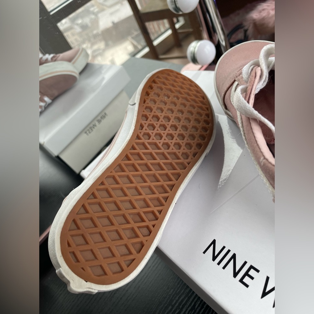 Vans Old Skool Canvas Low Cut Light Baby Pink and White Sneakers - Picture 11 of 11